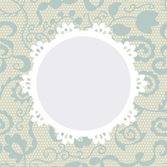 Elegant doily on lace gentle background for scrapbooks