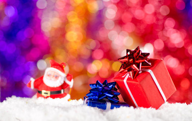 Christmas decorations in the snow