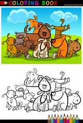 Poster Cartoon-Hunde für Malbuch oder Seite © Igor Zakowski
