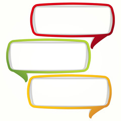 Colorful speech bubble frames. Labels.