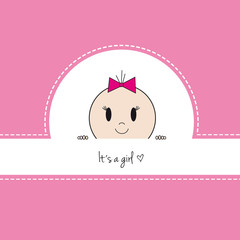 Baby Karte Mädchen rosa