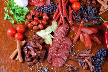 meat and sausages