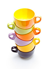 Colorful cups pyramid