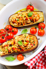 Homemade baked aubergines