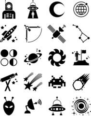 Astronomy and space icons © beguima