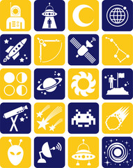 Astronomy and space icons © beguima