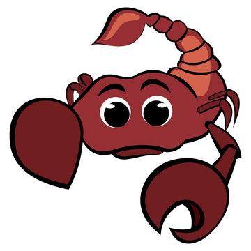Cartoon illustration of scorpio zodiac sign