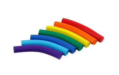 Color plasticine  on white background