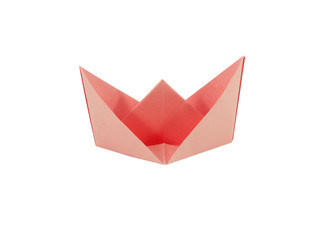 Fold the paper in red on a white background