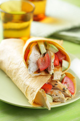 Two burritos on the plate