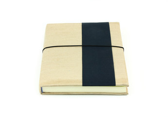 Brown notebook isolated on white background cutout