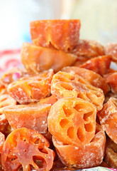 Sweet Lotus root ,the famous Thai dessert and Chinese herb