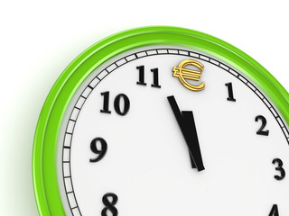 Euro sign on a watch.