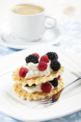 Waffles with fruits