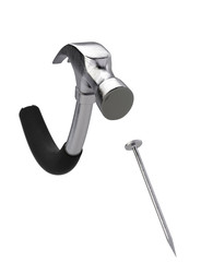 Nail and Hammer isolated on white