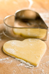 Fototapeta na wymiar Heart-shaped cookie cutter
