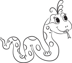 Funny cartoon snake. Vector