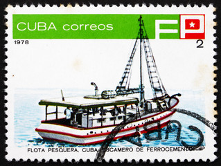 Postage stamp Cuba 1978 Processing Ship, Tuna Industry