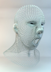 Human Head made of Cubes