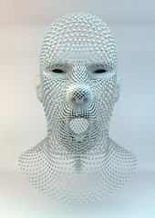 Human Head made of Cubes