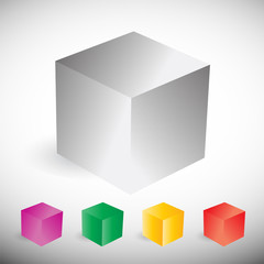 vector colorful cube set