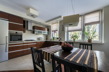 Modern bronze kitchen interior