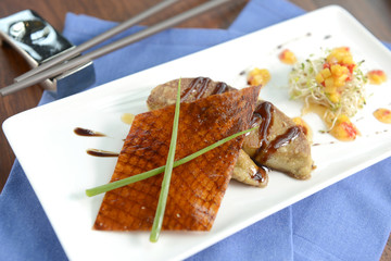 Goose liver and skin goose