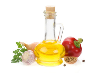 food spices and ingredients isolated on white