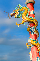Chinese dragon with blue sky