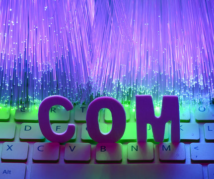 Fiber optics background with com