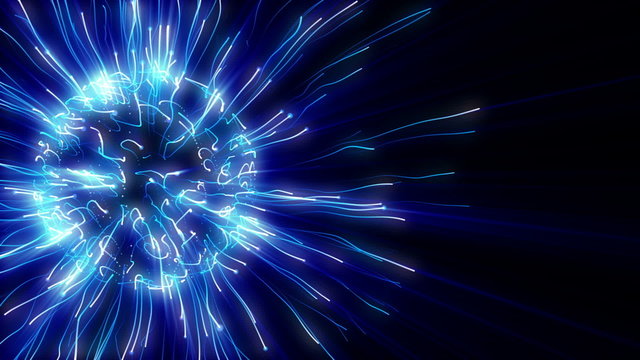 Abstract blue plasma sphere