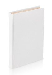 Closed white book with clipping path