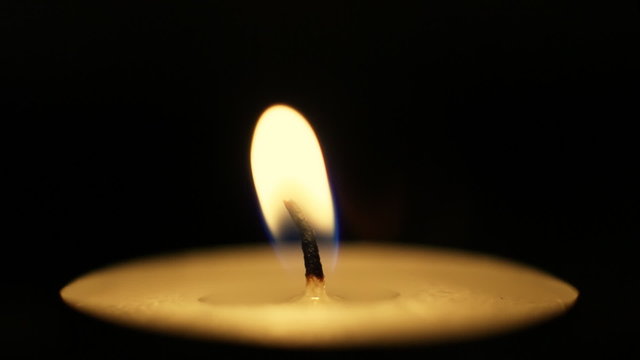 Closeup of one candle