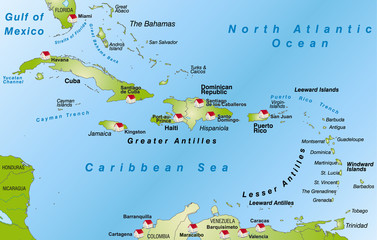 Internetkarte der Karibik