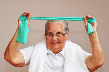 Gymnastik mit Theraband