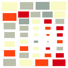 Colored cubes squares red gray orange