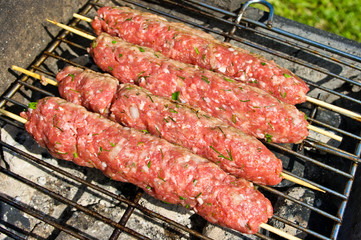 Kebab during the preparation