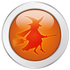 Halloween Hexe Button