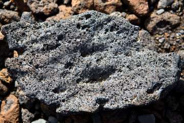 Lava stone volcanic texture detail from La Palma
