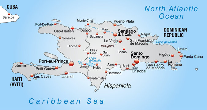 Umgebungskarte von Haiti und Dom. Rep.