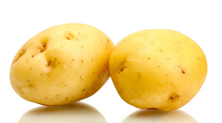 fresh potatoes isolated on white