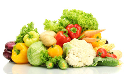 Fresh vegetables isolated on white