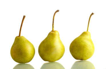 Juicy flavorful pears isolated on white