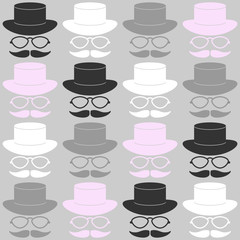 Seamless background with retro dandy elements