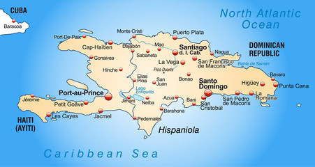 Übersichtskarte von Haiti und Dom. Rep.