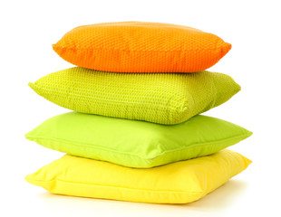 Colorful pillows isolated on white