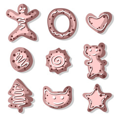 Set of cookies of various shapes