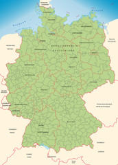 Deutschland mit Landkreisen