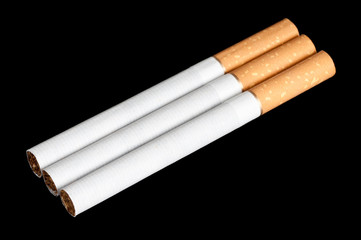 Cigarettes on black background