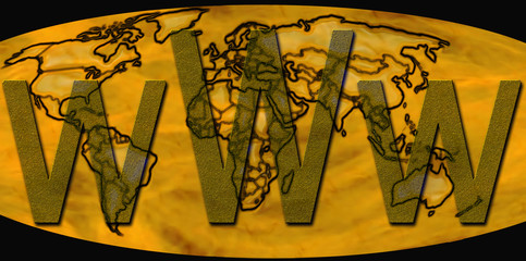 World Wide Web on Golden Word Map